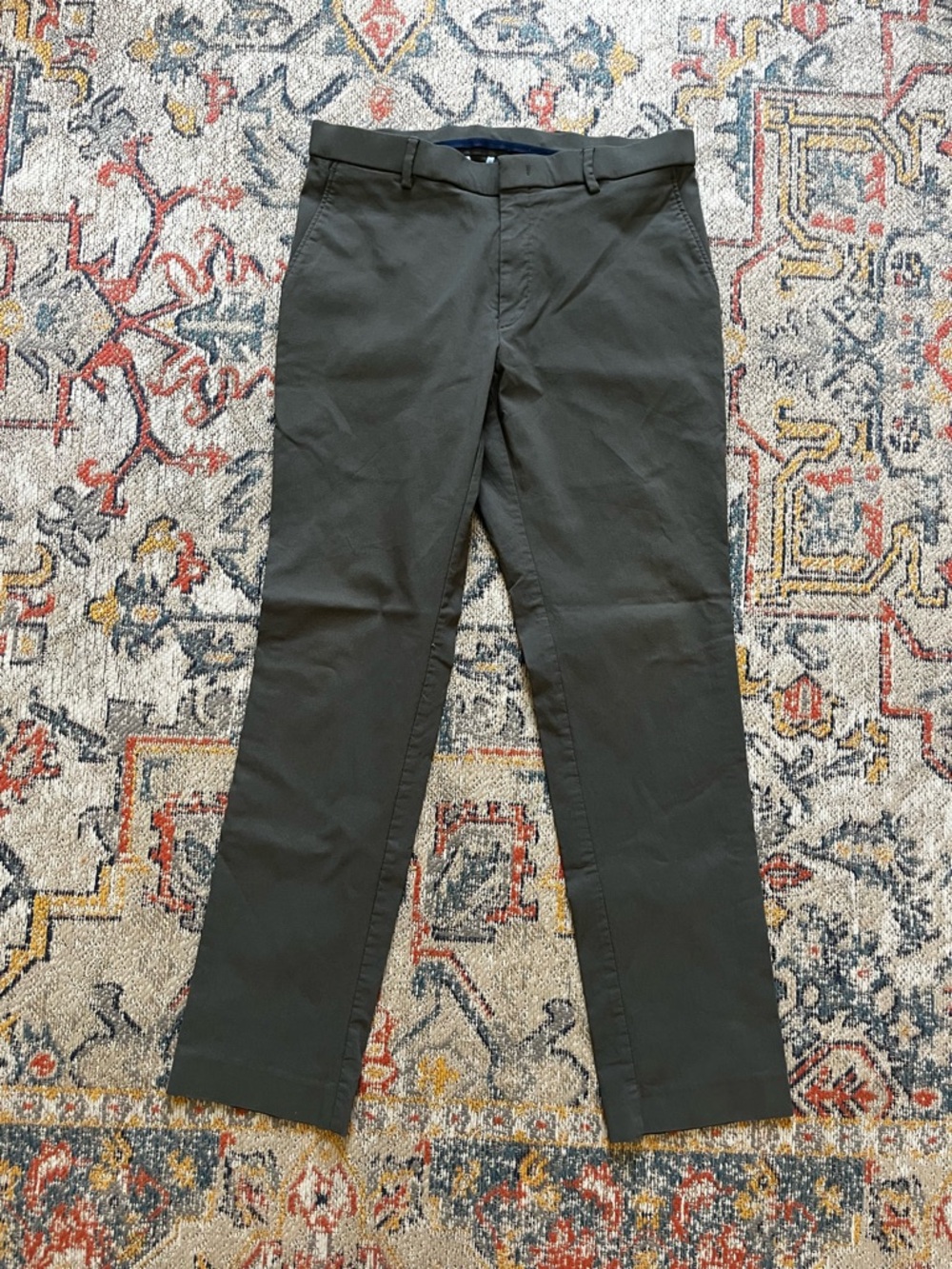 Tommy Hilfiger Olive Green Straight Fit Chinos